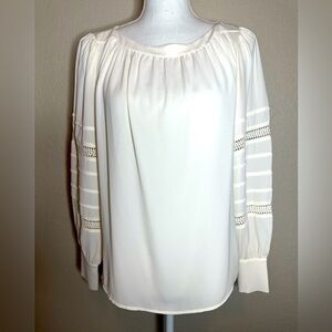 Loft ivory long sleeve blouse size XS